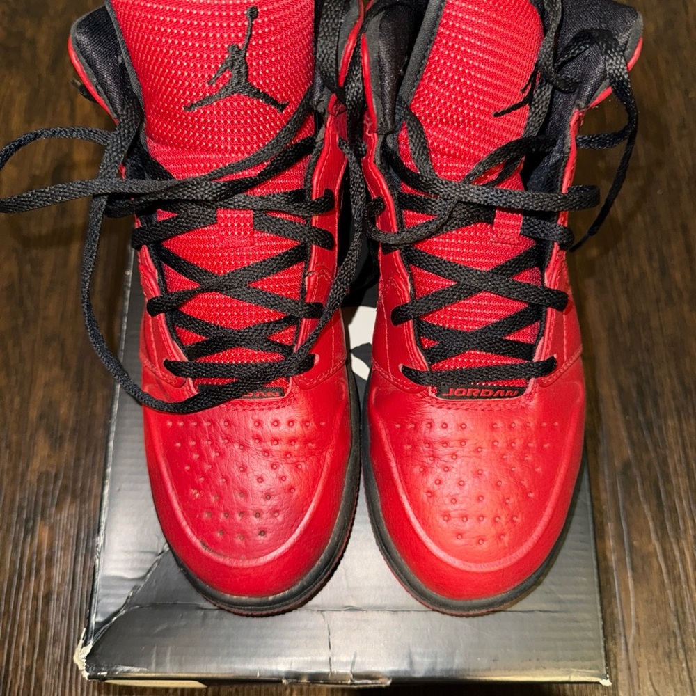 Jordan Red and Black Sneakers